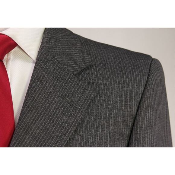 Paul Stuart Gray Thin Striped Wool Crepe 3-Btn Suit 40R - Picture 4 of 10